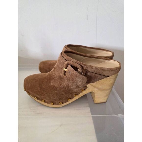 Veronica Beard Shoes - $440 VERONICA BEARD DACEY Buckle Clogs MULE PLATFORM SUEDE PECAN 8M